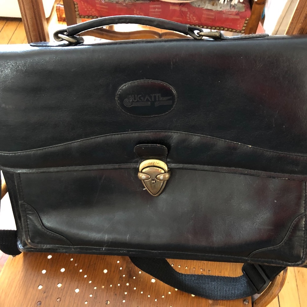 Soft Leather Black Bugatti Bag (briefcase)